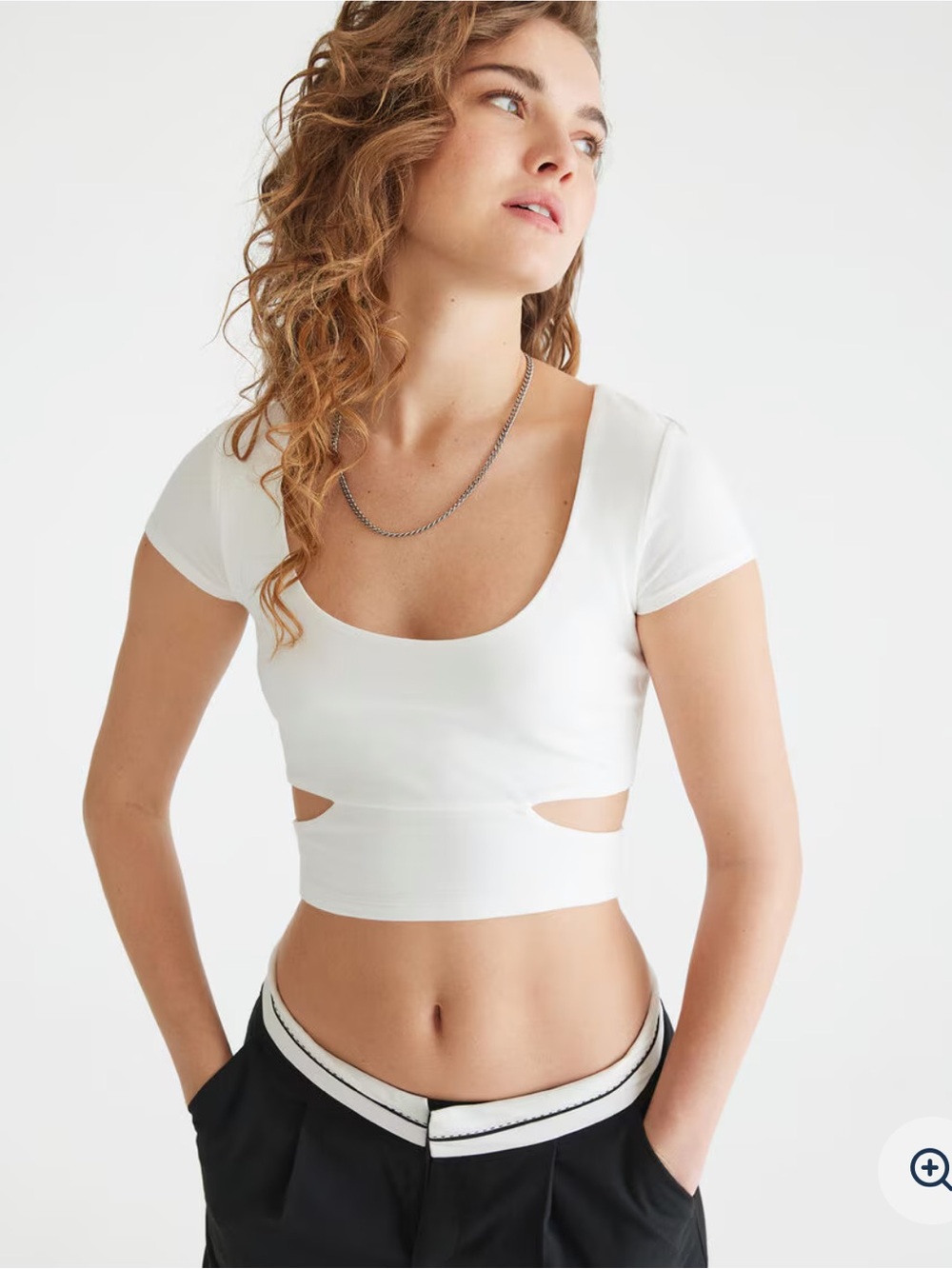 Aeropostale Seriously Soft Baby Tee Cutout Crop Top